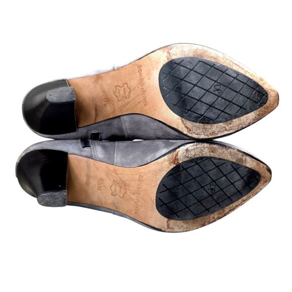 DONALD Pliner Grey Suede Womens Designer Boots Buckles Shoes Booties Size 6.5M - Picture 5 of 11